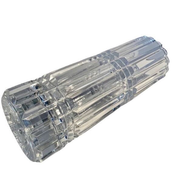 Heavy Stout Mid Century Modern Vintage Cut Crystal Rock Stud Vase - Picture 5 of 6